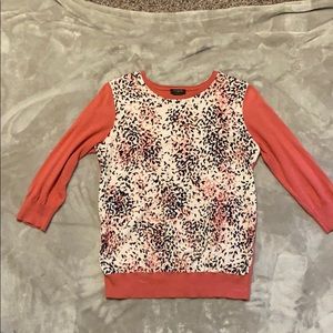 Ann Taylor Coral and Print Blouse